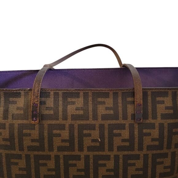 Fendi Zucca FF Tote Shoulder Bag Brown - Picture 14 of 16